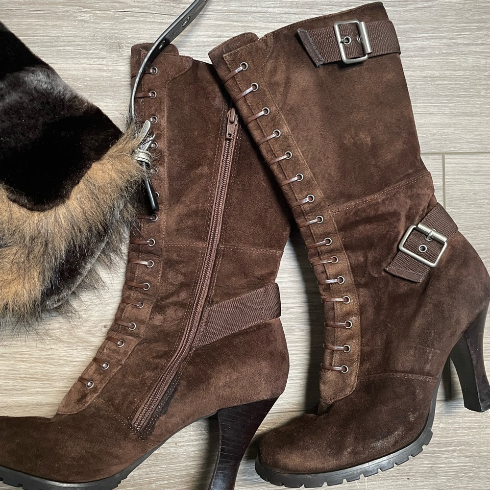 Rare Vintage (90’s) Steve Madden Brown Suede Women's Boots